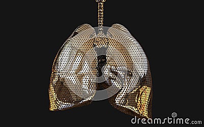 The Humanâ€™s Lung Iron and Respiratory System Stock Photo